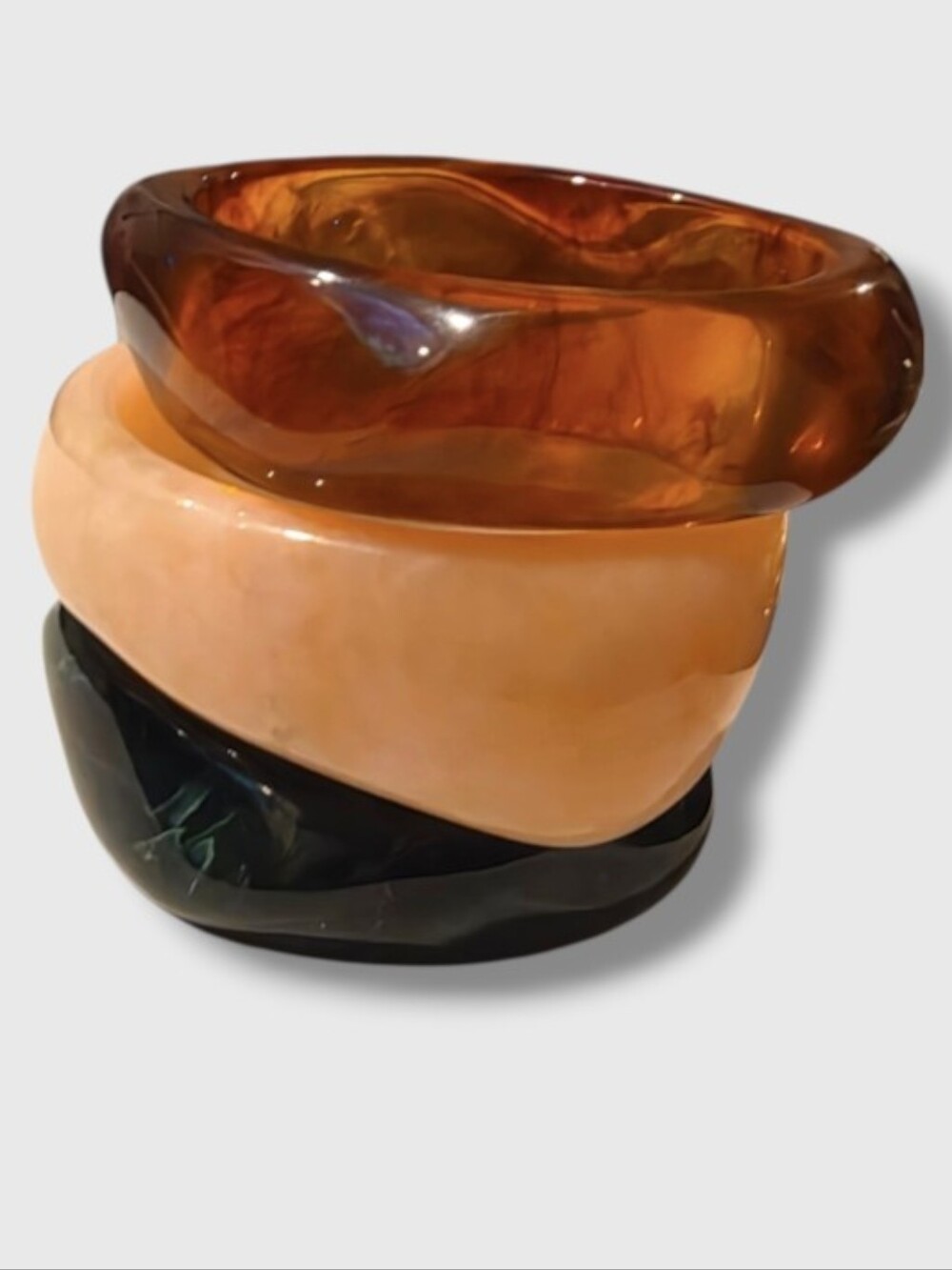 New! 3pc Bangle Bracelet SetCreamy Pink, tortoise Brown, Deep Green • NWOT #1090